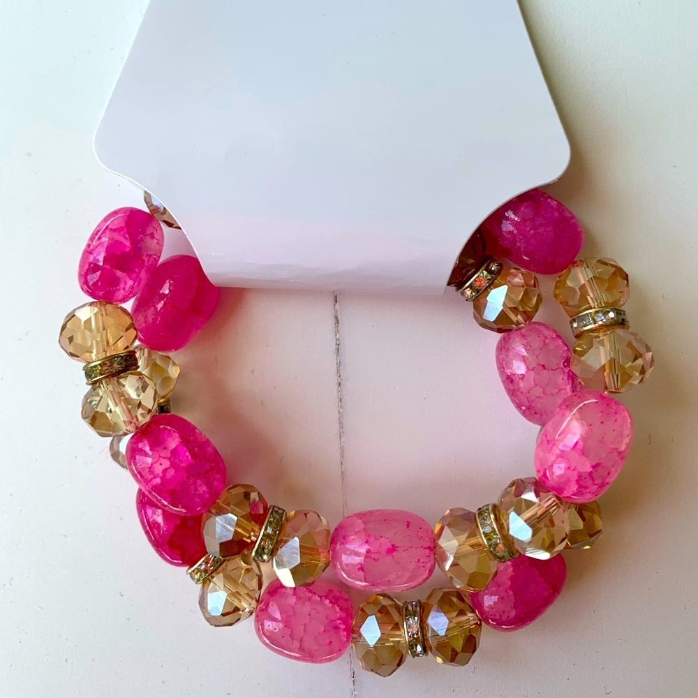 New Stretchy Crystal Bracelets Set of 2